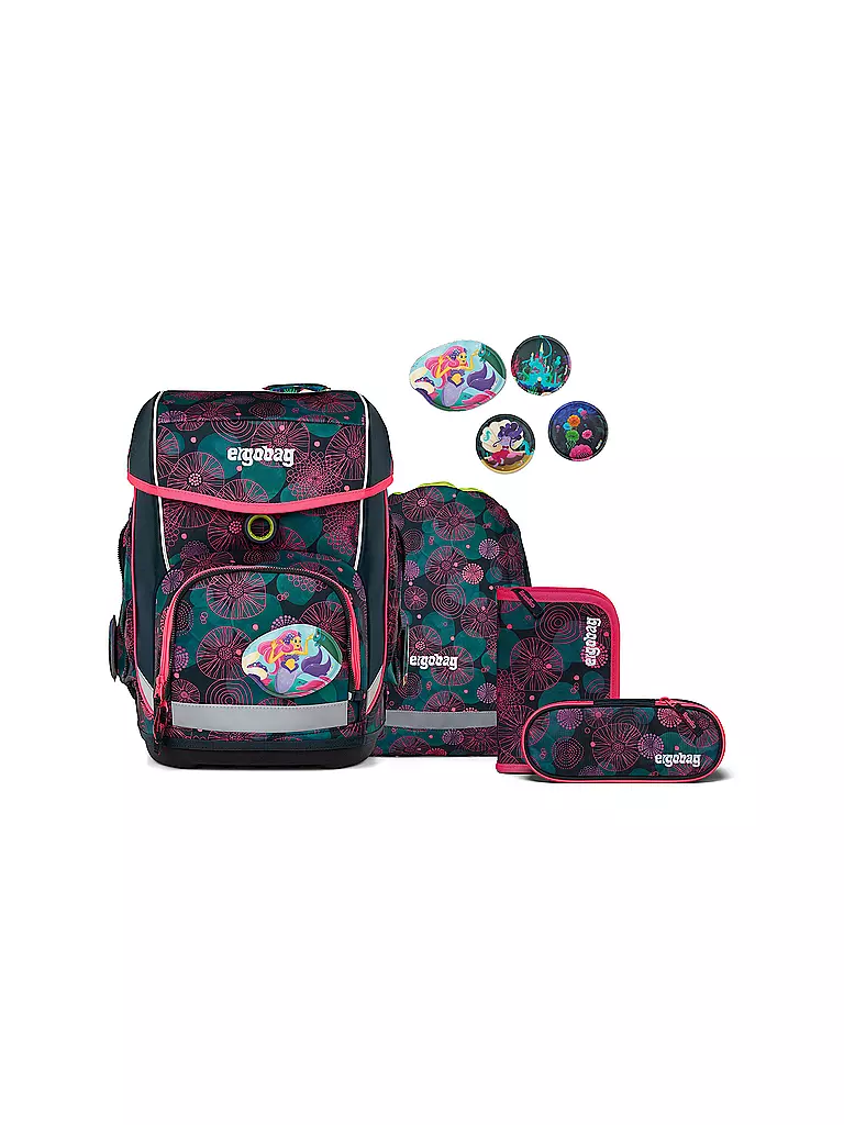 ERGOBAG | Schulrucksack-Set 5tlg. Cubo KorallenBär  | schwarz