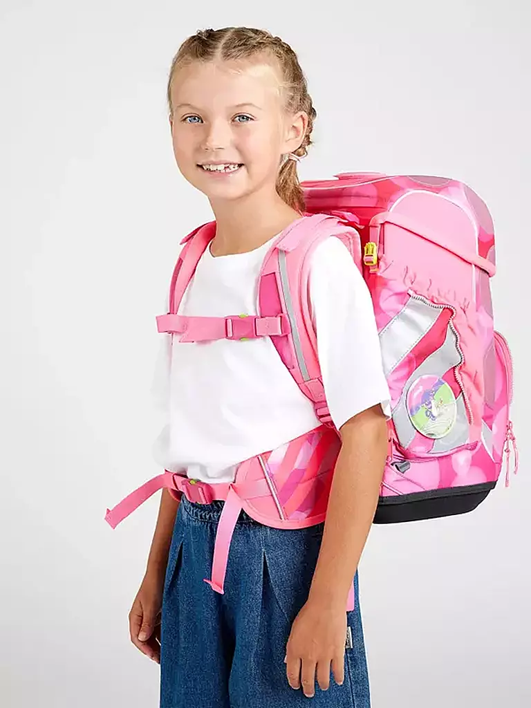 ERGOBAG | Schulrucksack-Set 5tlg. Cubo Kunterbuntes Einhorn | pink