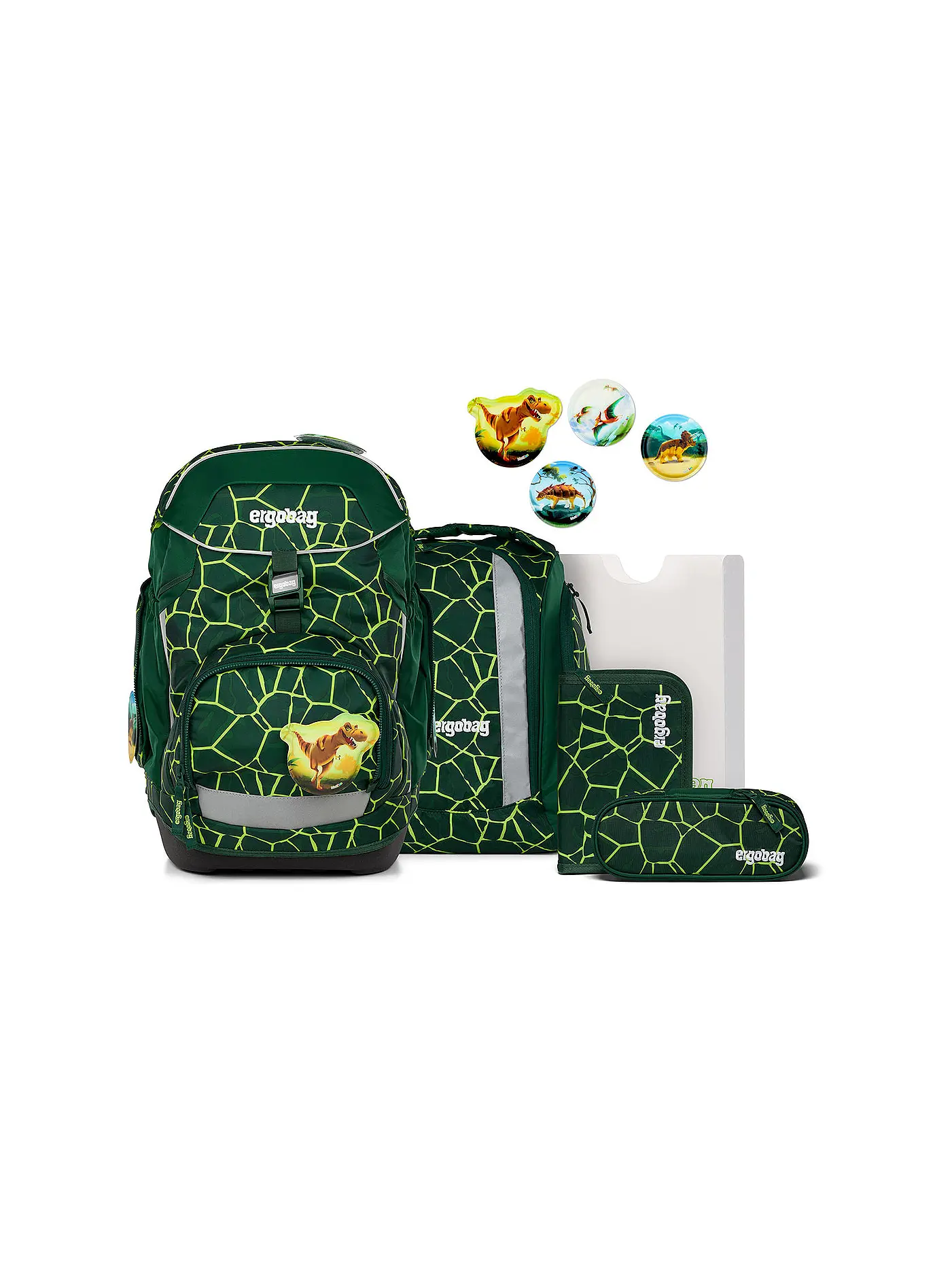 ERGOBAG | Schulrucksack-Set 6tlg.  Pack BärRex | dunkelgrün