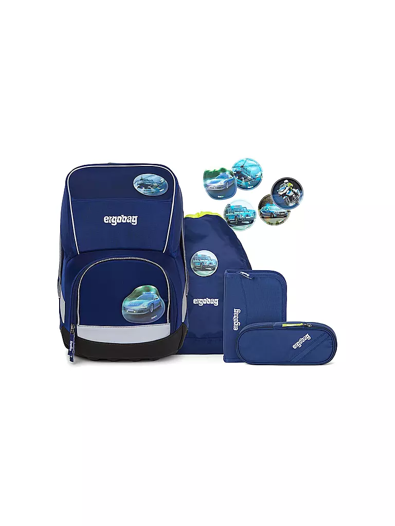 ERGOBAG | Schultaschen Set 5tlg "Wide - BlaulichtBär) | blau