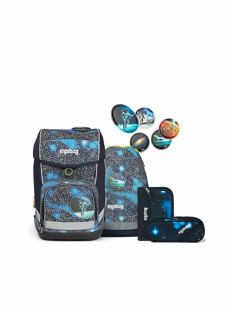 ERGOBAG | Schultaschen Set 5tlg Cubo Bär Anhalter durch die Galaxie | blau