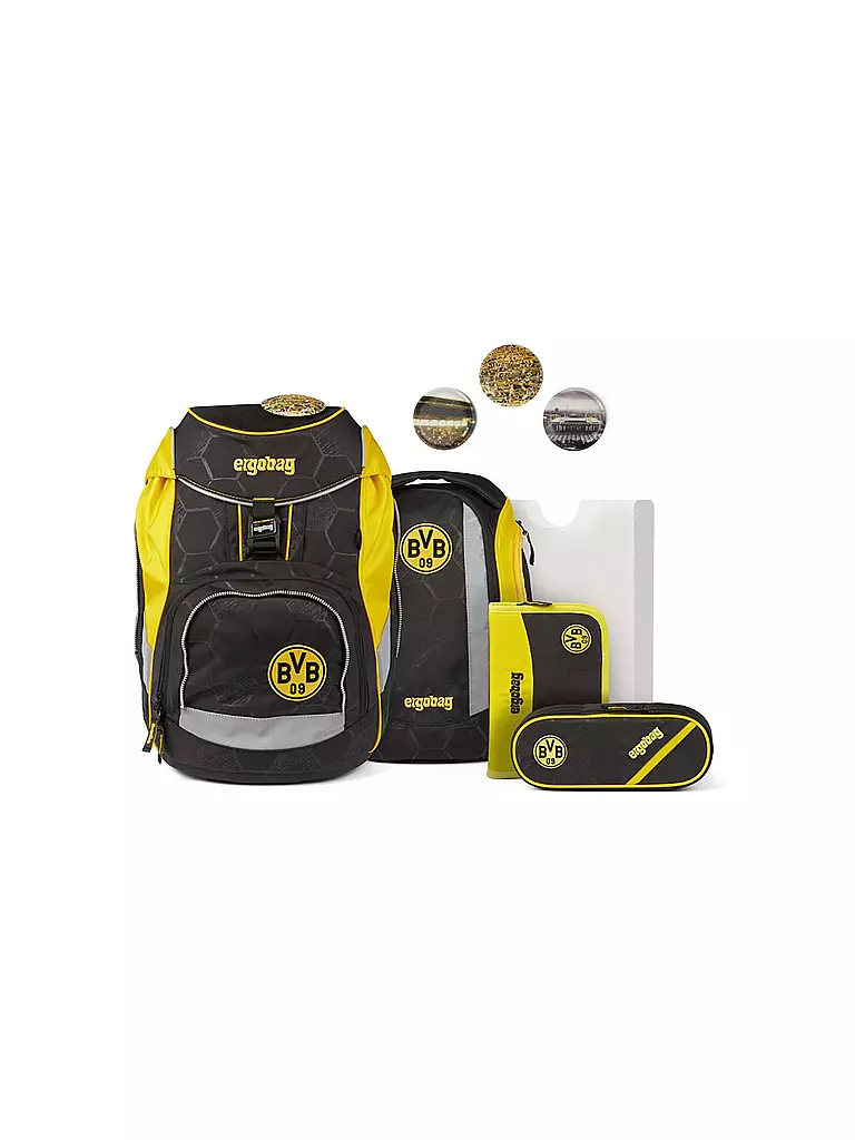 ERGOBAG | Schultaschen Set 5tlg Cubo Borussia Dortmund | schwarz