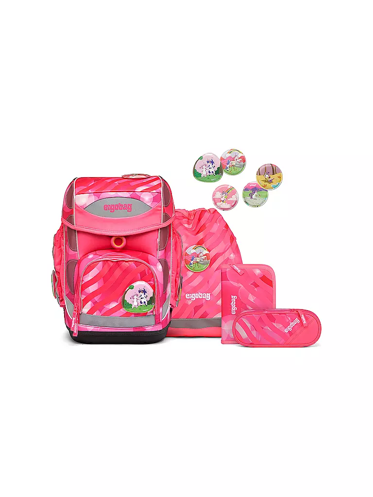 ERGOBAG | Schultaschen Set 5tlg Cubo KuntBärbuntes Einhorn | pink