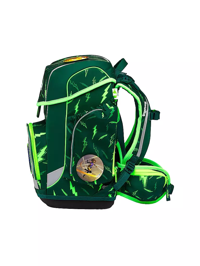ERGOBAG | Schultaschen Set 5tlg CUBO Lumi - Bärtastisch  | dunkelgrün