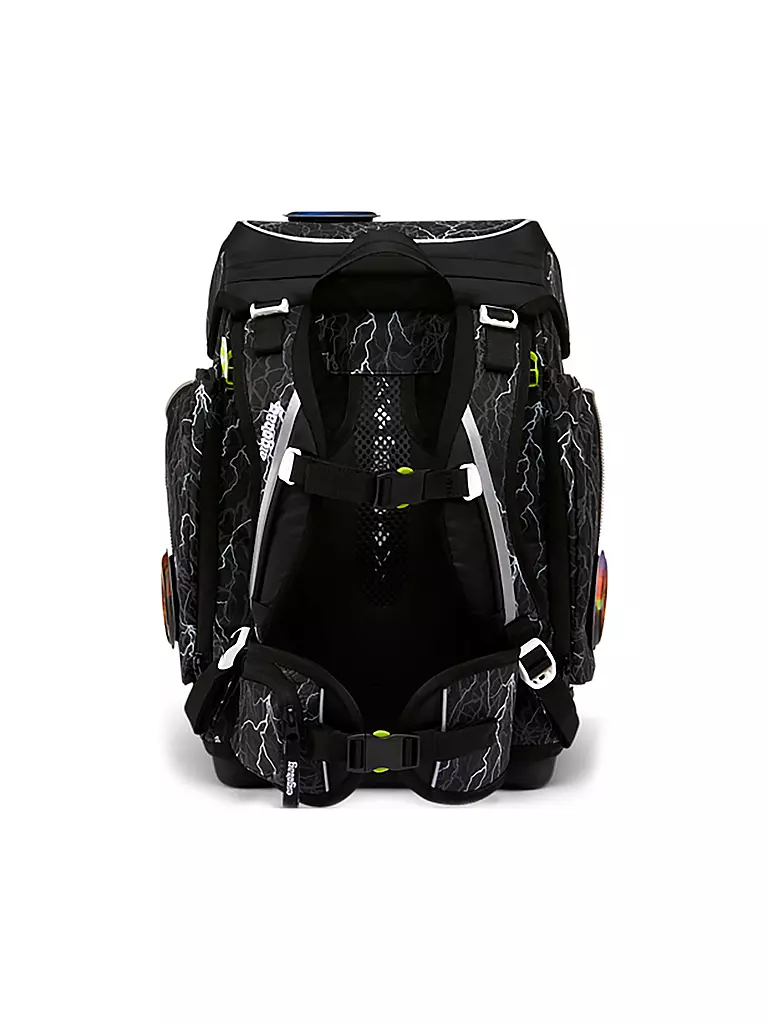 ERGOBAG | Schultaschen Set 5tlg CUBO Reflex Glow - Super ReflektBär | schwarz