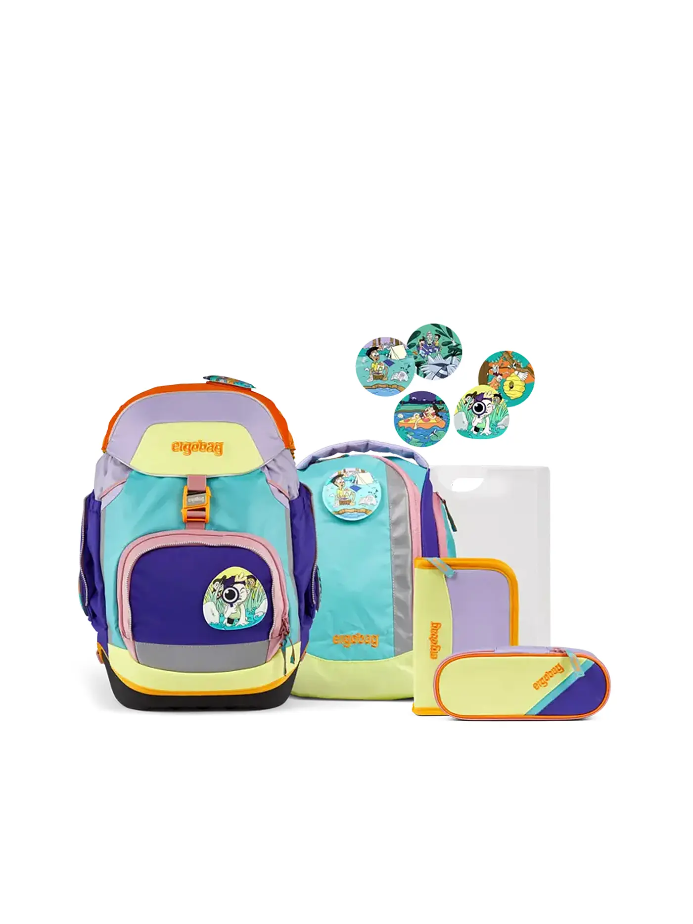 ERGOBAG | Schultaschen Set 5tlg Pack Tagträum Bär | bunt