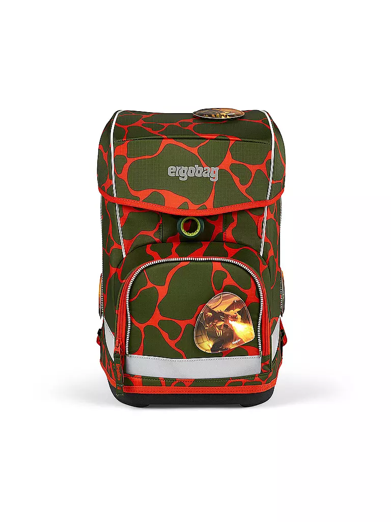 ERGOBAG | Schultaschen Set 6tlg CUBO Light Lumi - FeuerspeiBär  | olive