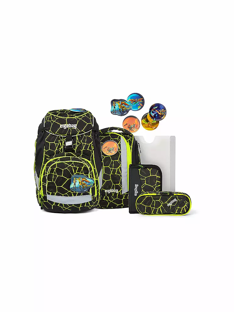 ERGOBAG | Schultaschen Set 6tlg Pack - DrachenfliegBär | schwarz