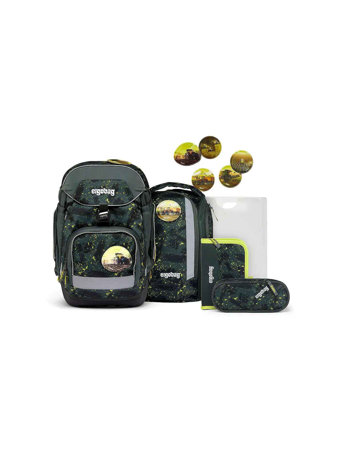 ERGOBAG | Schultaschen Set 6tlg PACK - AlarmBäreitschaft  | dunkelgrün