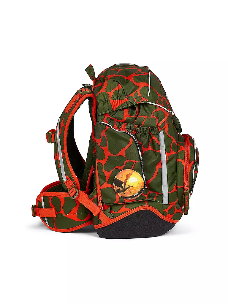 ERGOBAG | Schultaschen Set 6tlg PACK Lumi - FeuerspeiBär | olive