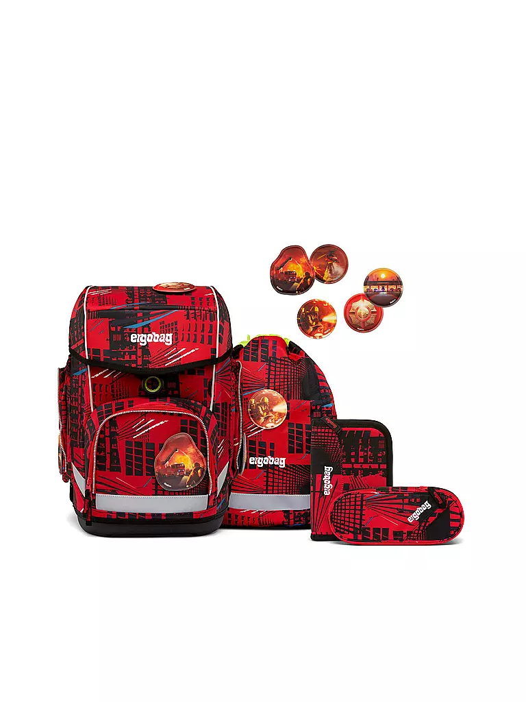 ERGOBAG | Schultaschen Set Cubo 5tlg AlarmBäreitschaft | rot
