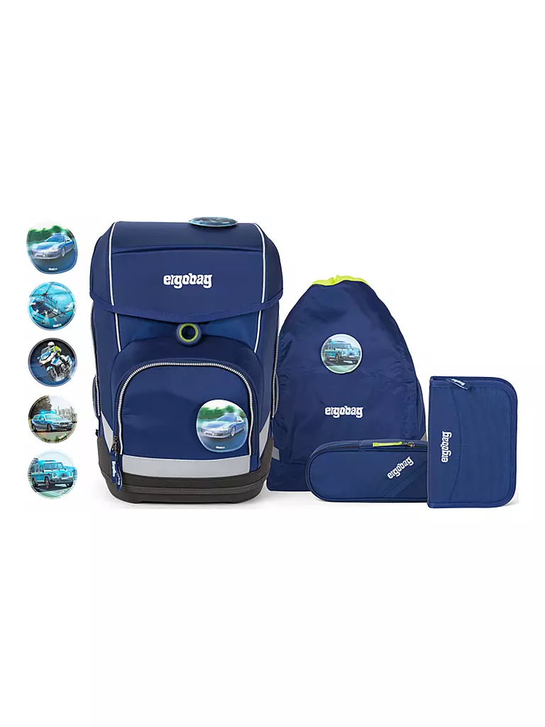 ERGOBAG | Schultaschen-Set 5-tlg. "Cubo - BlaulichtBär" | blau