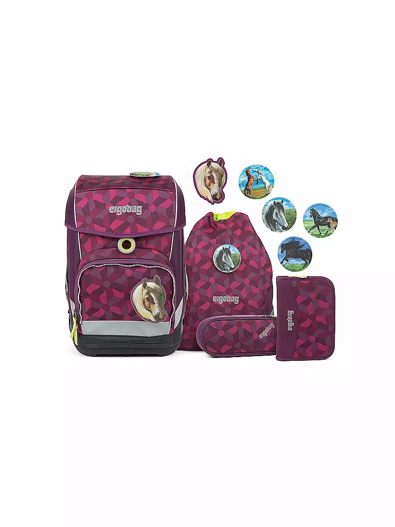 ERGOBAG | Schultaschen-Set 5-tlg. "Cubo Light - NachtschwärmBär" | lila