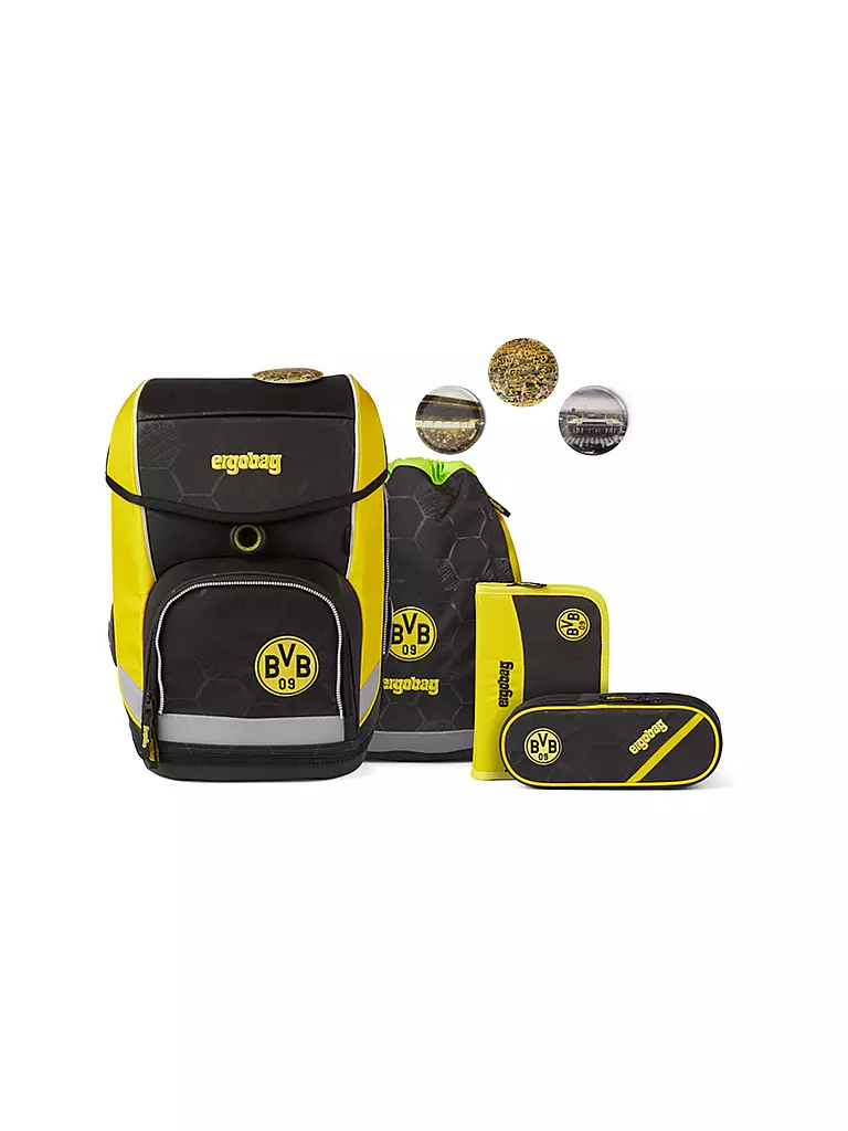 ERGOBAG | Schultaschen-Set 5-tlg. Cubo - Borussia Dortmund | gelb