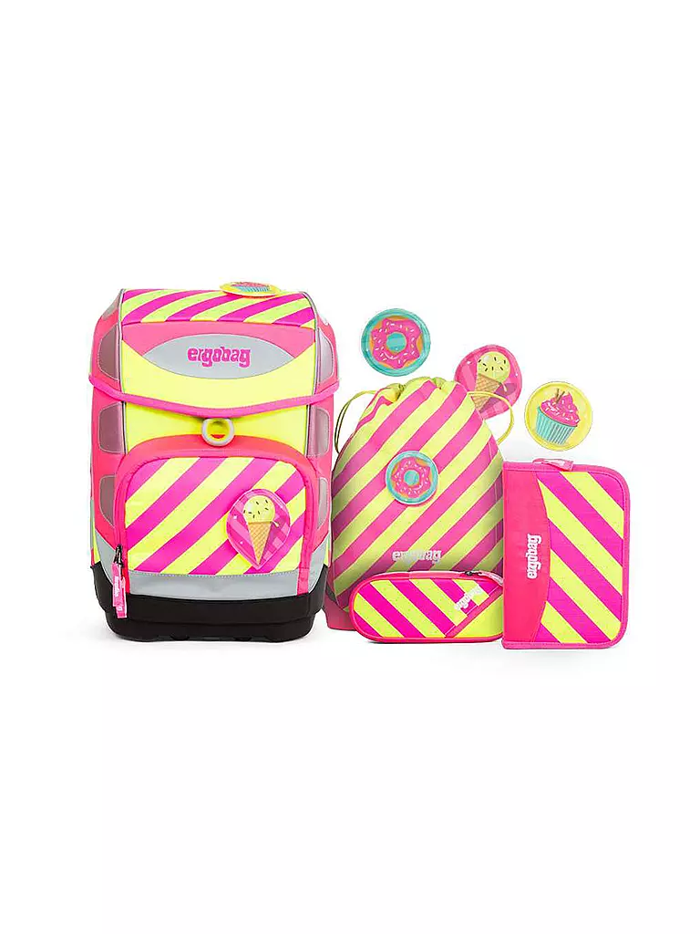 ERGOBAG | Schultaschen-Set 6-tlg- "Cubo - Strahlebär" | pink