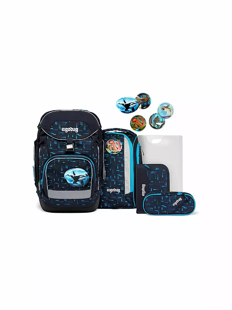 ERGOBAG | Schultaschen-Set 6-tlg. Pack - TiefseetauchBär | schwarz