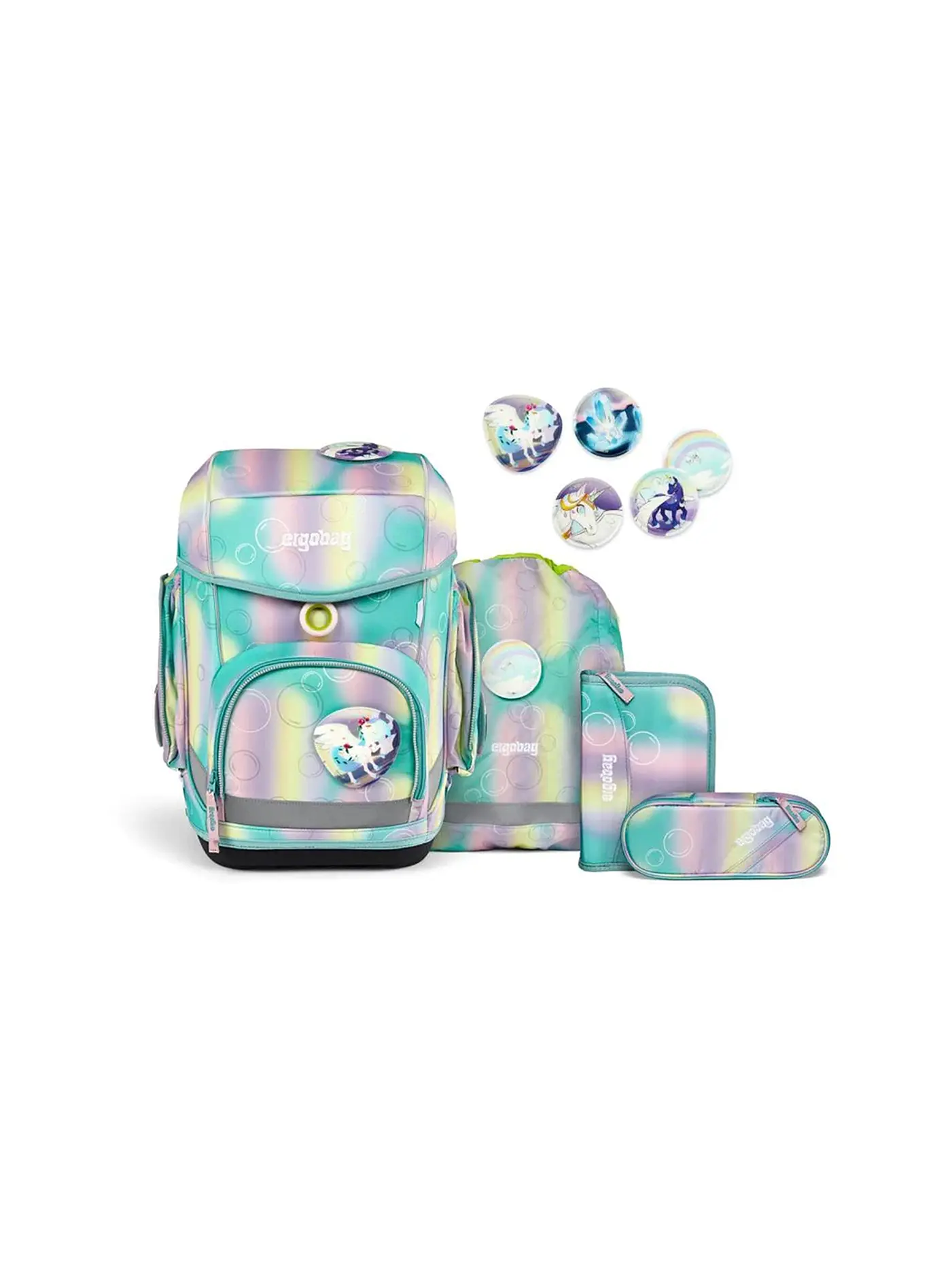 ERGOBAG | Schultaschen Set 5tlg CUBO Reflex Glow - Super ReflektBär | bunt