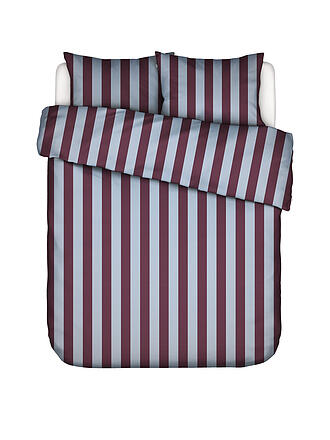 ESSENZA | Satin Bettwäsche MINTE STRIPE 70x90/140x200cm Mauve Wine/Ice Blue