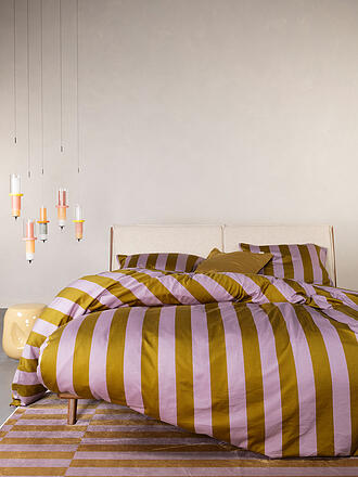 ESSENZA | Satin Bettwäsche MINTE STRIPE 70x90/140x200cm Pale Purple/Olive