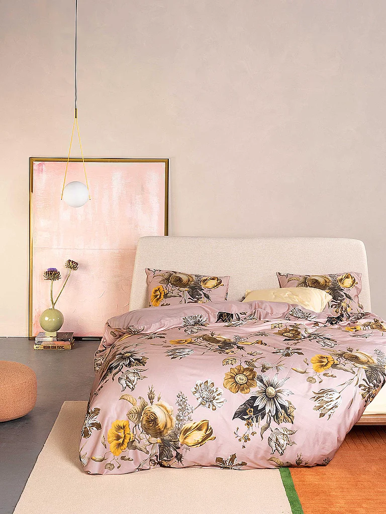 ESSENZA Ropa de cama de satén FLOREAN 70x90/140x200cm Rosa rubor rosa