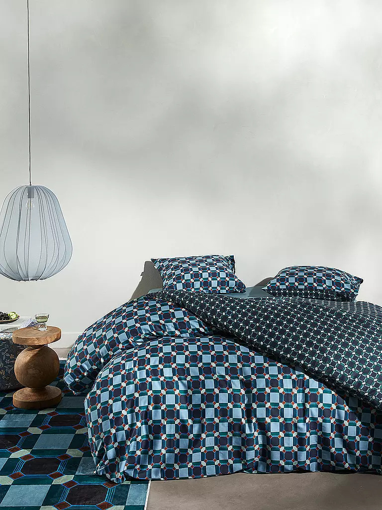 ESSENZA | Bettwäsche Garnitur TAEDES 70x90cm/140x200cm Nightblue | dunkelblau