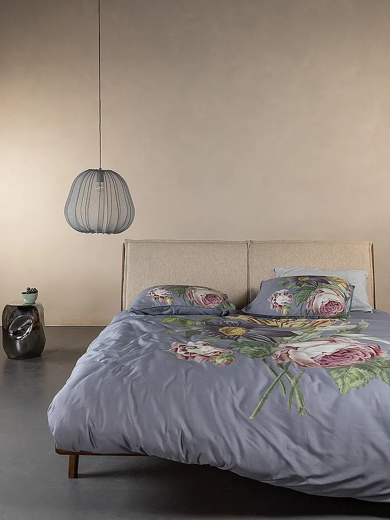 ESSENZA | Satin Bettwäsche 2x  70x90cm / 140x200cm MADIA Global Grey | hellgrau