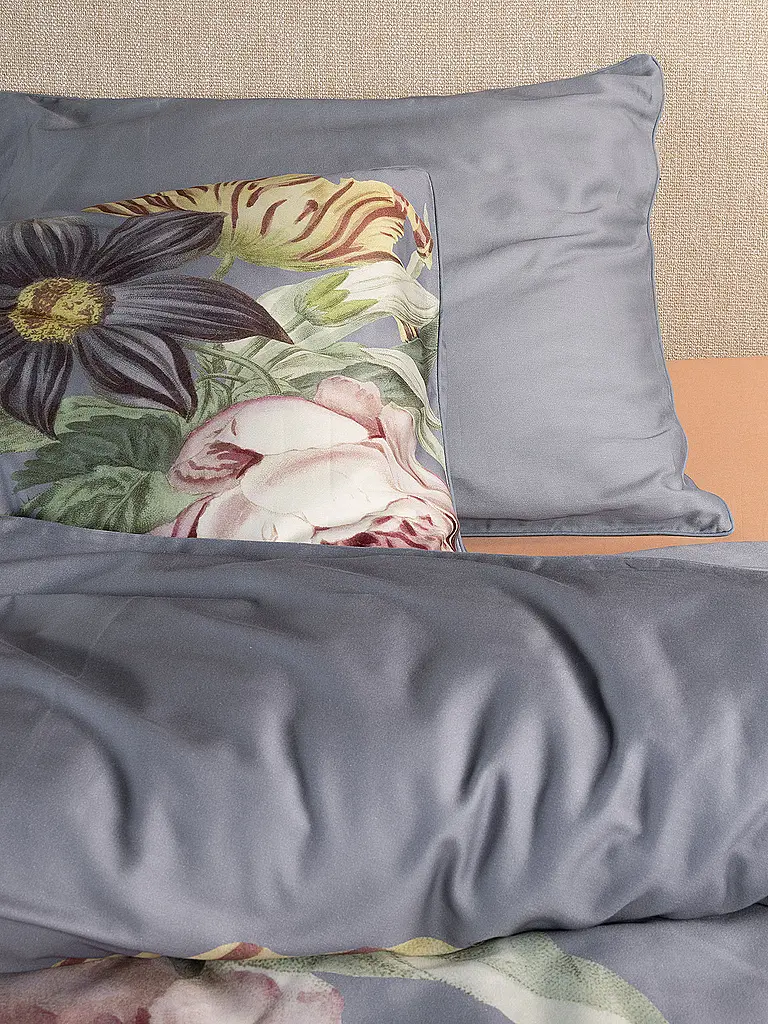 ESSENZA | Satin Bettwäsche 2x  70x90cm / 140x200cm MADIA Global Grey | 