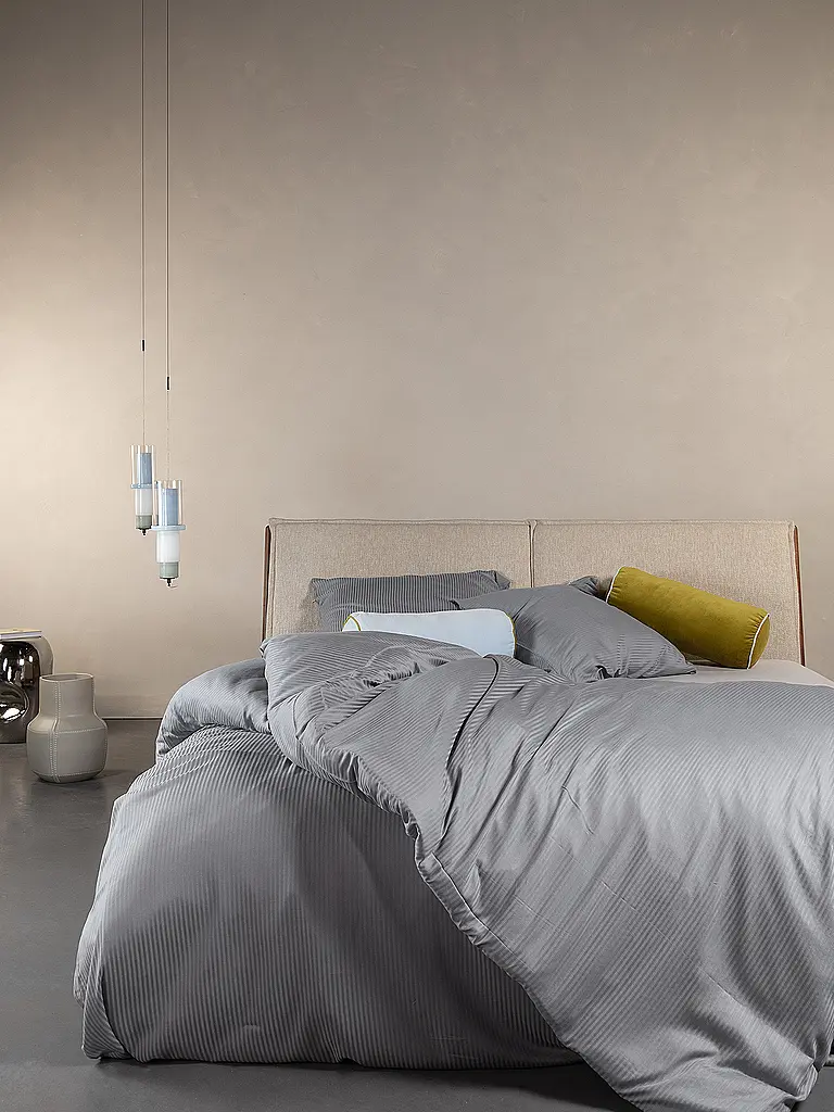 ESSENZA | Satin Bettwäsche 70x90cm / 140x200cm COLETTA Global Grey | grau