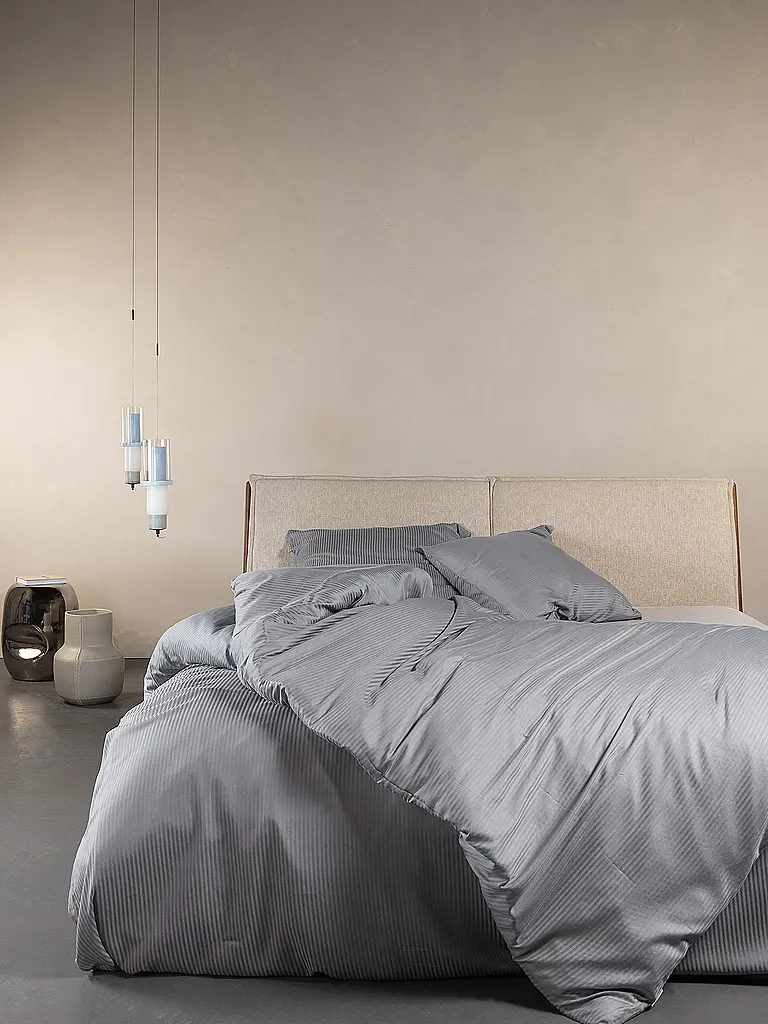ESSENZA | Satin Bettwäsche 70x90cm / 140x200cm COLETTA Global Grey | 