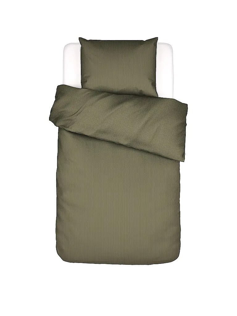 ESSENZA | Satin Bettwäsche 70x90cm / 140x200cm COLETTA Moss | olive