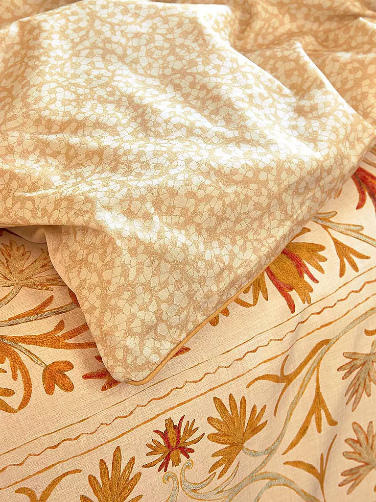 ESSENZA | Satin Bettwäsche 70x90cm / 140x200cm Vicia Yellow Straw | orange