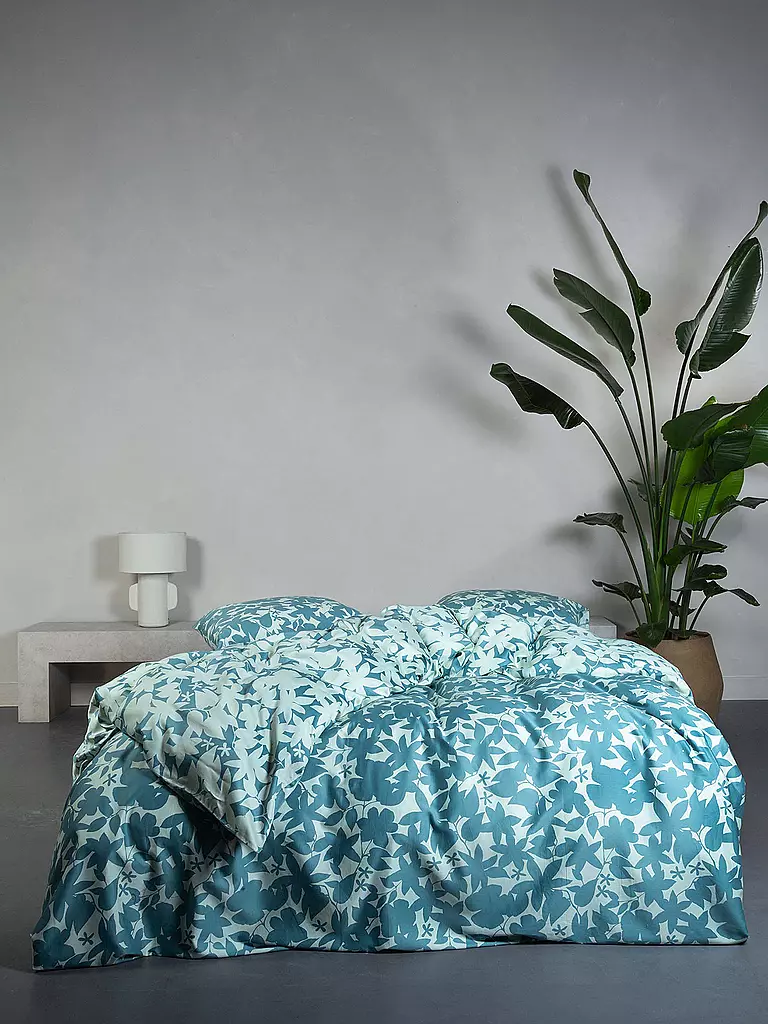 ESSENZA | Satin Bettwäsche SORA 70x90cm/140x200cm Smoke Blue | hellblau