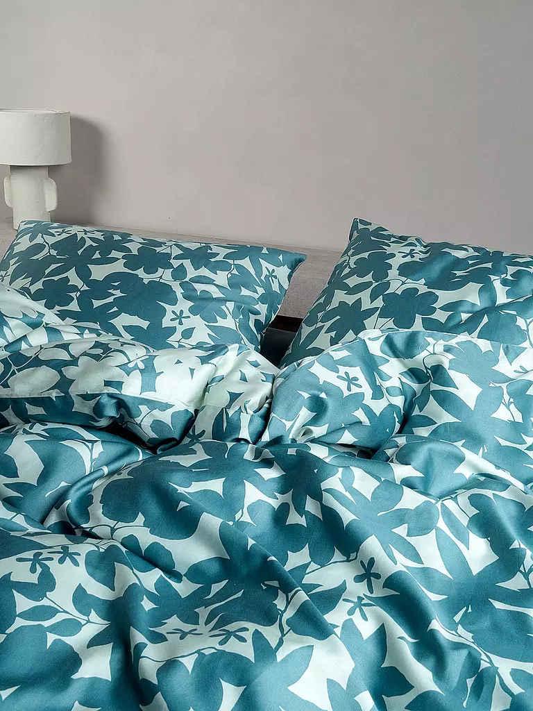 ESSENZA | Satin Bettwäsche SORA 70x90cm/140x200cm Smoke Blue | hellblau