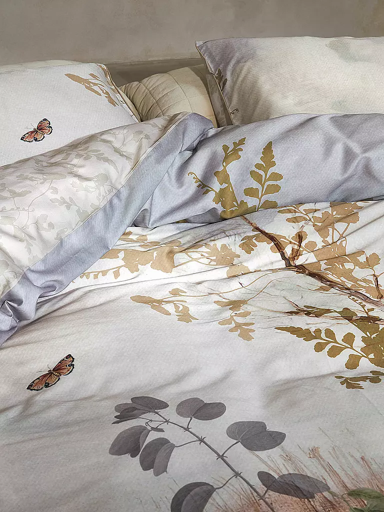 Schnelltrocknende Wäsche ESSENZA Satin Bettwäsche GIORGIA 70x90cm/140x200cm White beige