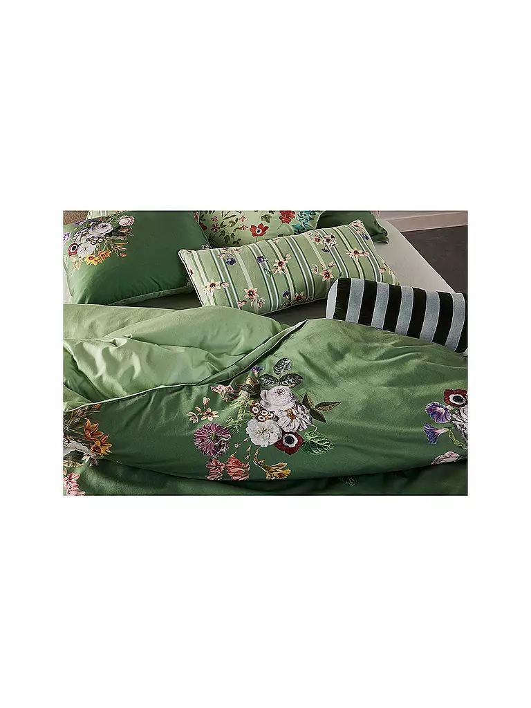 ESSENZA | Satin-Bettwäsche LAURINE 70x90cm/140x200cm Shale Green | beige