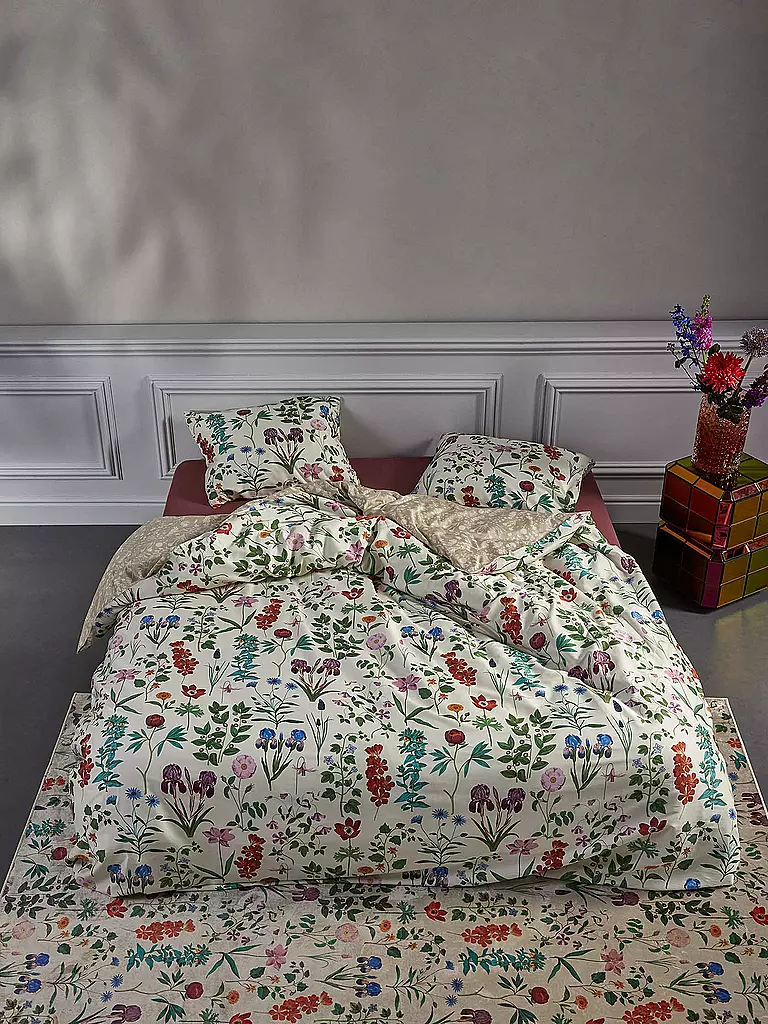 ESSENZA | Satin-Bettwäsche MARIGOLD 70x90cm/140x200cm Vanilla | hellgrün