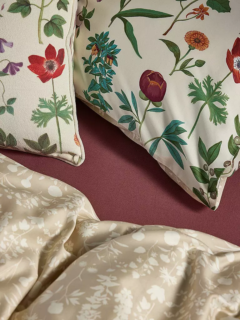 ESSENZA | Satin-Bettwäsche MARIGOLD 70x90cm/140x200cm Vanilla | hellgrün