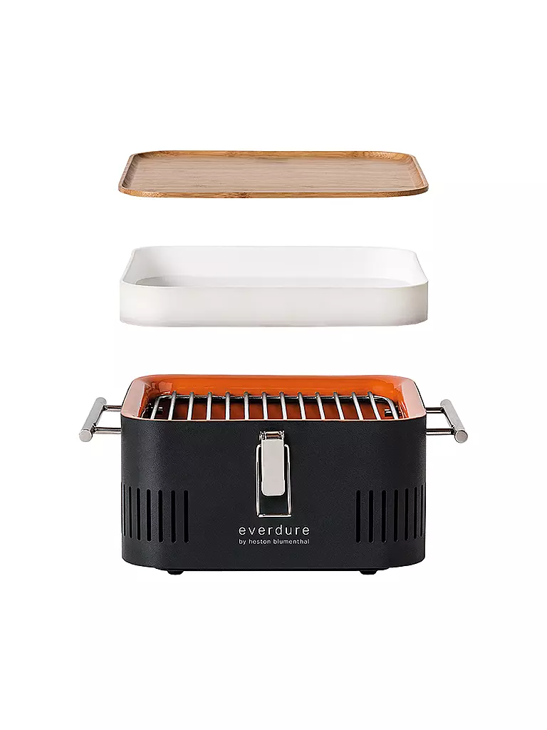 EVERDURE BY HESTON BLUMENTHAL | Tragbarer Holzkohlegrill CUBE Graphite | schwarz