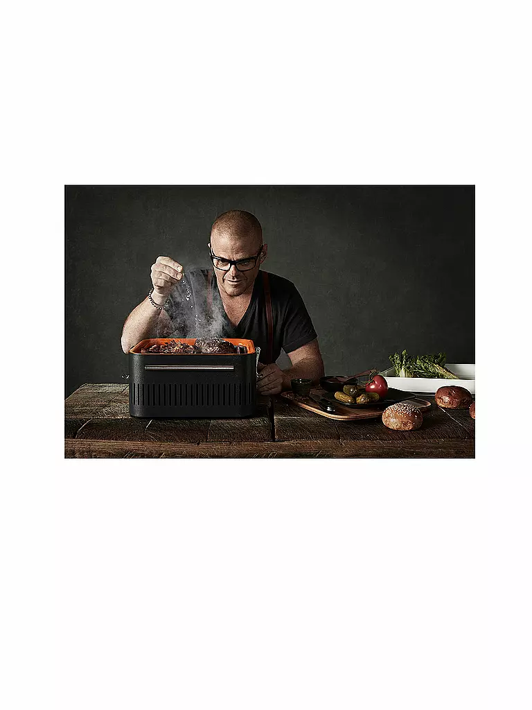 EVERDURE BY HESTON BLUMENTHAL | Tragbarer Holzkohlegrill CUBE Graphite | schwarz