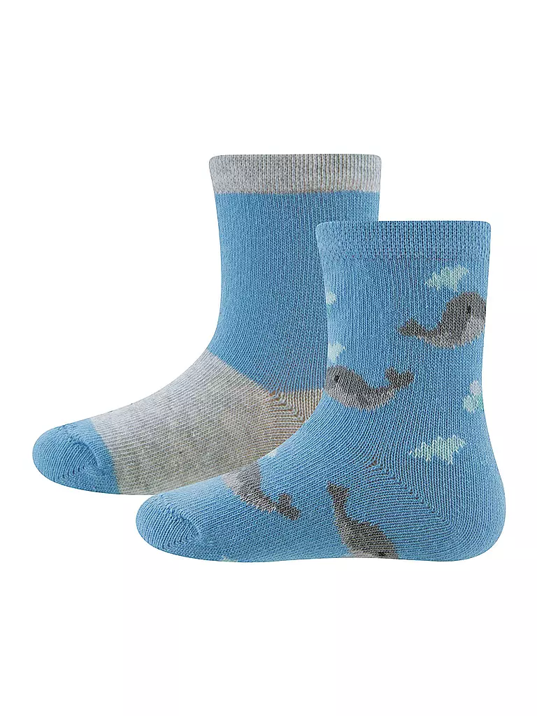 EWERS | Baby Socken 2er Pkg h.blau | hellblau