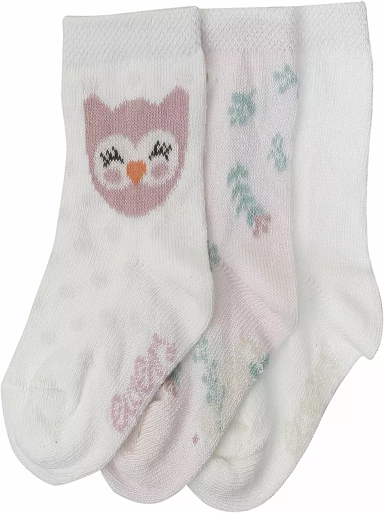 EWERS | Mädchen Socken 3er Pkg " Eule " natur | creme