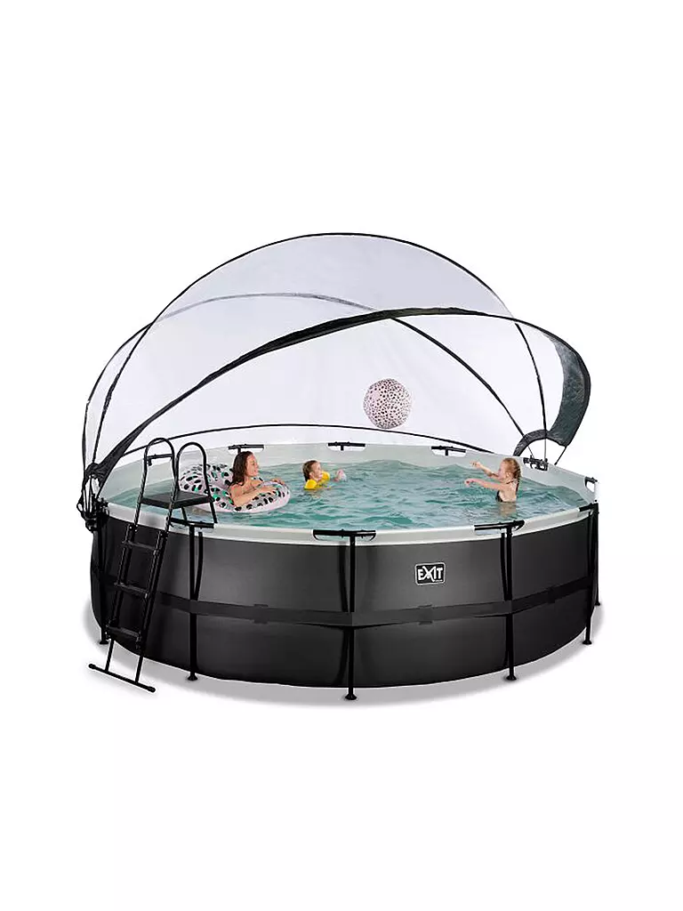 Pool Wärmepumpe Läuft Aber Heizt Nicht EXIT TOYS Black Leather Pool 488x122cm mit Abdeckung und Sandfilter