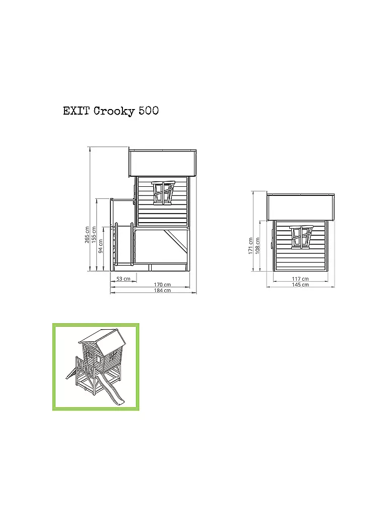 EXIT TOYS | Crooky 500 Holzspielhaus - graubeige | keine Farbe