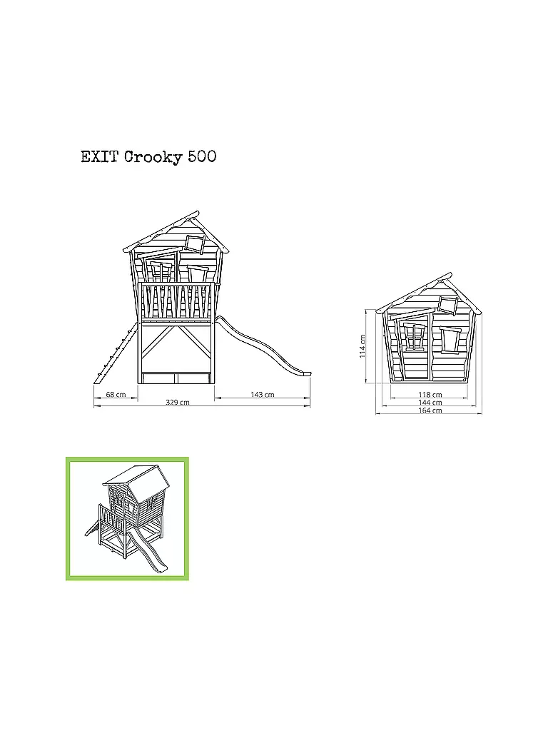 EXIT TOYS | Crooky 500 Holzspielhaus - graubeige | keine Farbe