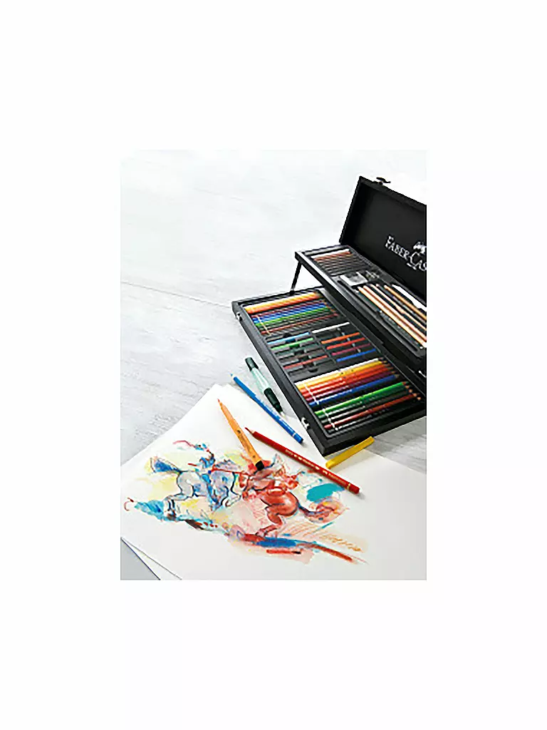 FABER-CASTELL | Art & Graphic Compendium, Holzkoffer, 53-teilig | keine Farbe