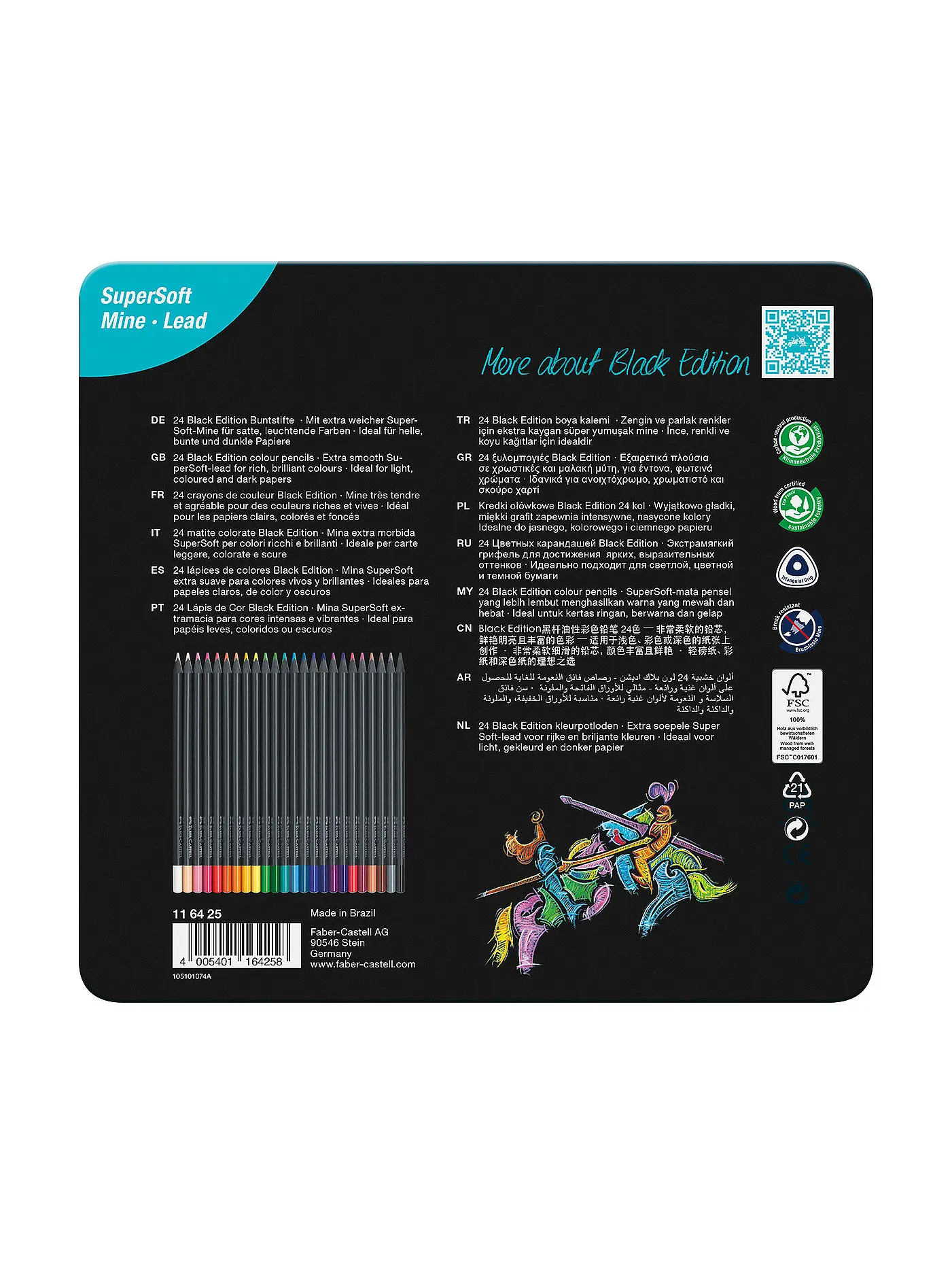 FABER-CASTELL | Black Edition Buntstifte 24er Metalletui | keine Farbe