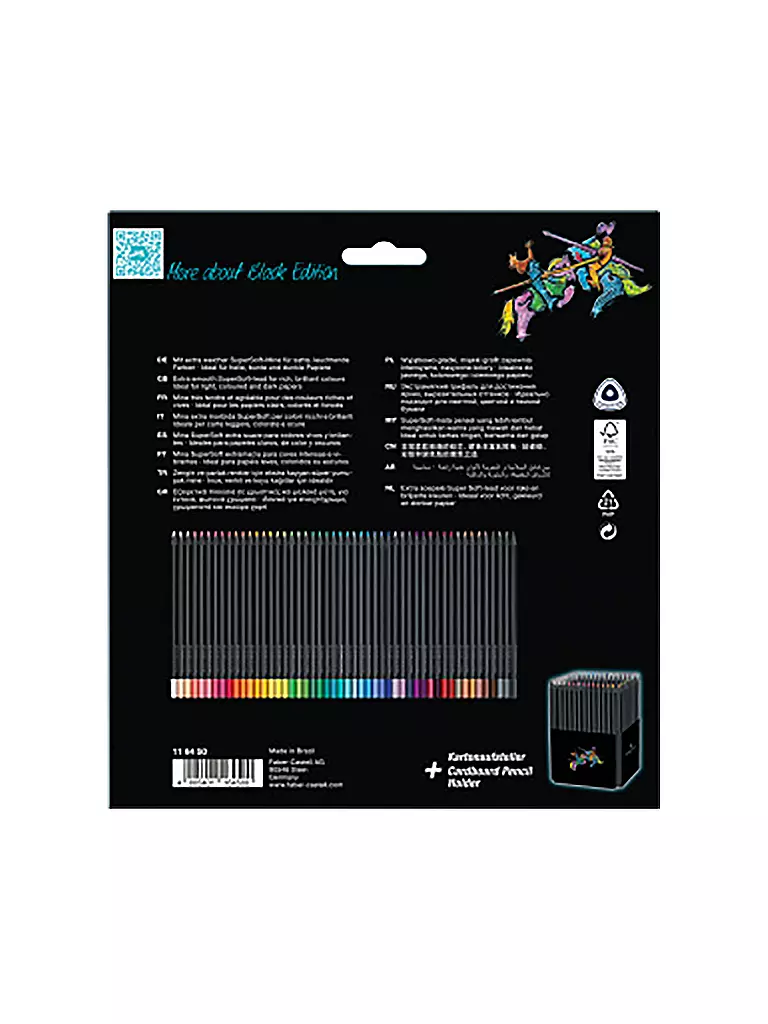 FABER-CASTELL | Bunstiftebox Black Edition (50 Stk.) | keine Farbe