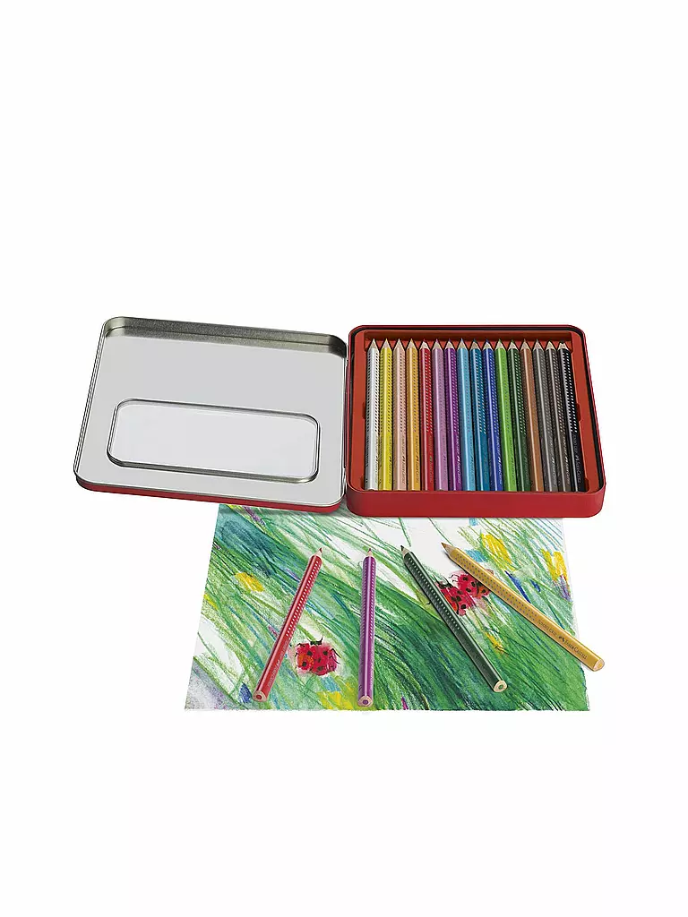 FABER-CASTELL | Buntstifte Jumbo Grip - 16er im Metalletui | 