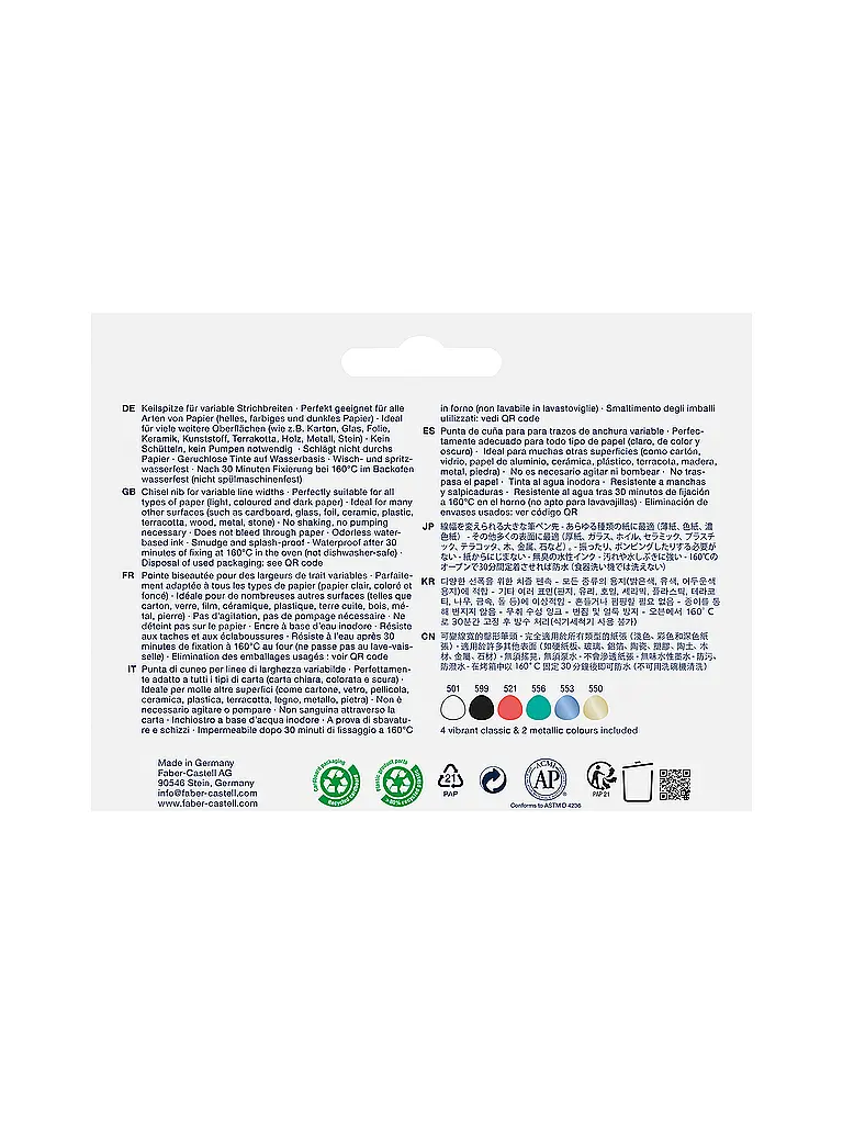 FABER-CASTELL | Gofa Kreativmarker 6er Etui Calli | Bunt
