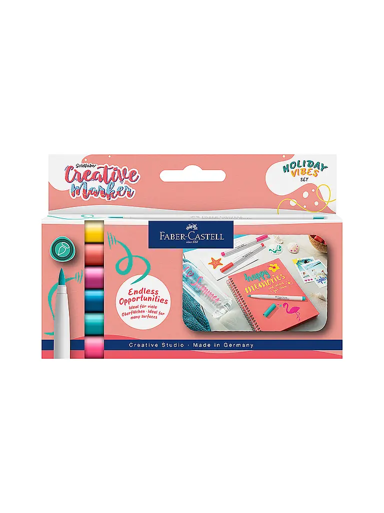 FABER-CASTELL | Gofa Kreativmarker 6er Etui Holiday | bunt